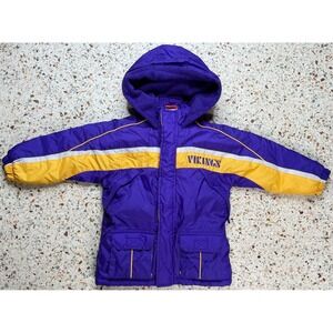 NFL Minnesota Viking Embroidered Kids Full Zip Winter Jacket Size S (4)